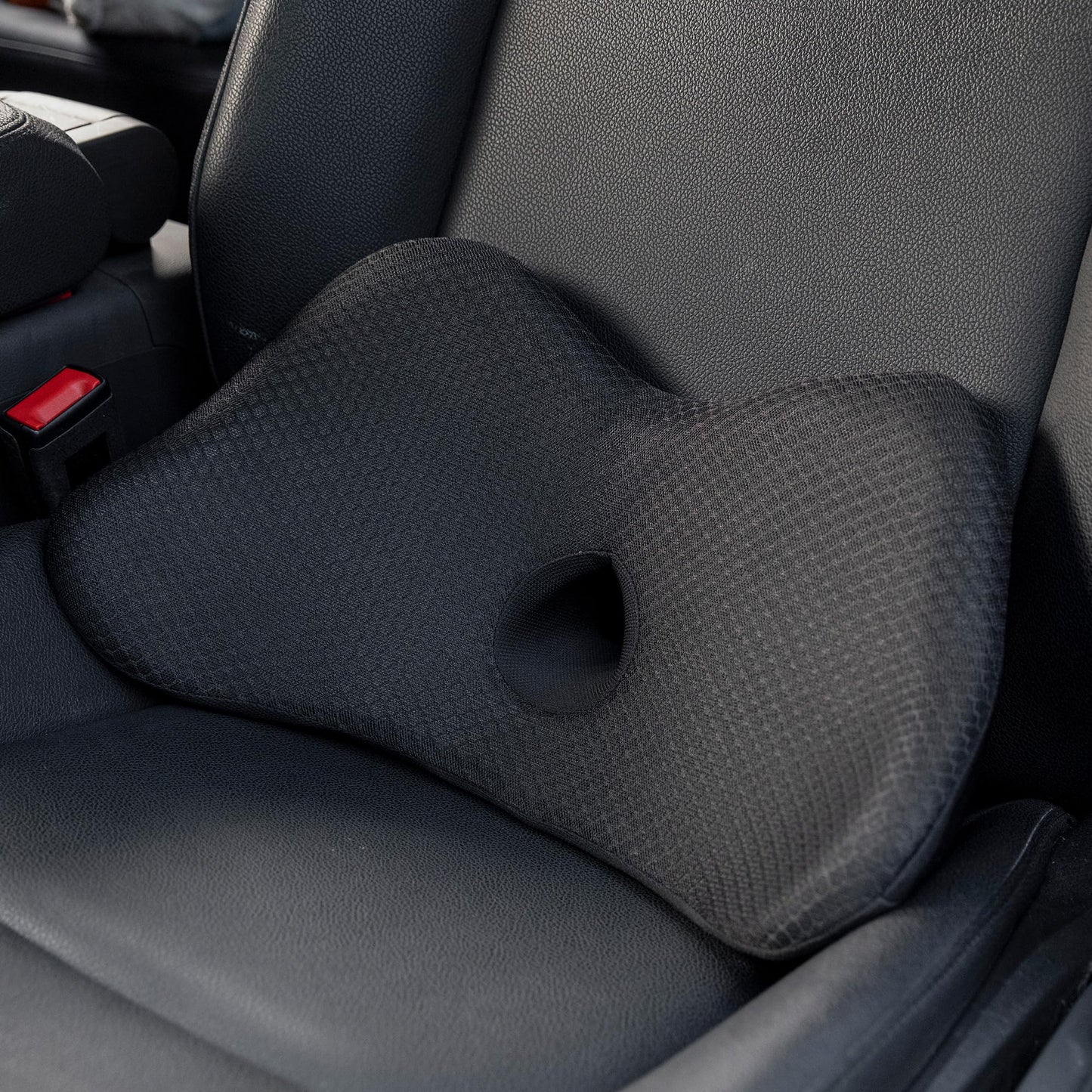 QYILAY Lumbar Support Pillow for Car, 2 in 1 Memory Foam Lower Back Support Cushion, Fill Bucket Seat and Sciatica Pain Relief Pillow, Back Support Pillow for Car, Office Chair, Wheelchair.