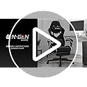 N-GEN GAMING Video Gaming Chair with Footrest Lumbar Support for Home Office High Back Recliner Height Adjustable Ergonomi...