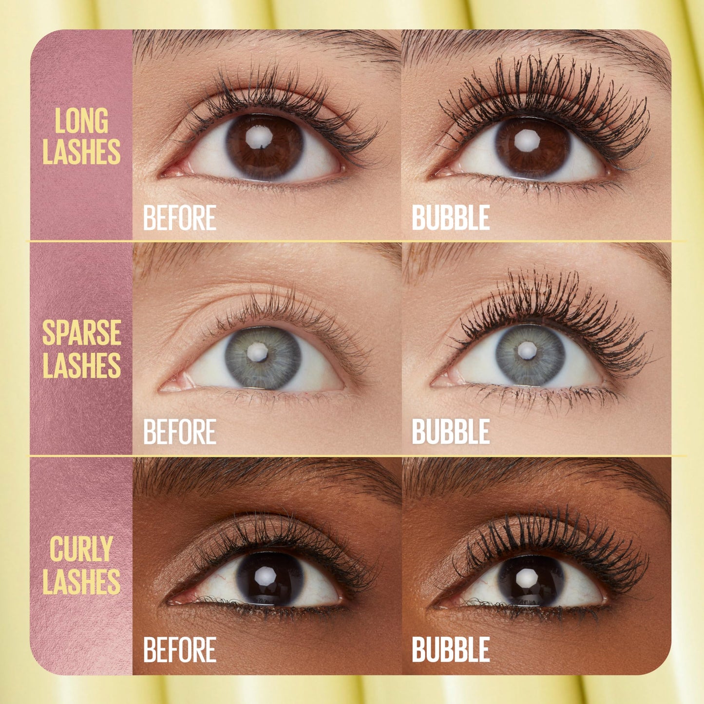Maybelline The Colossal Bubble Washable Mascara, Buildable Mascara Volume and Length Formula for Bold, Separated Lashes, Brownis