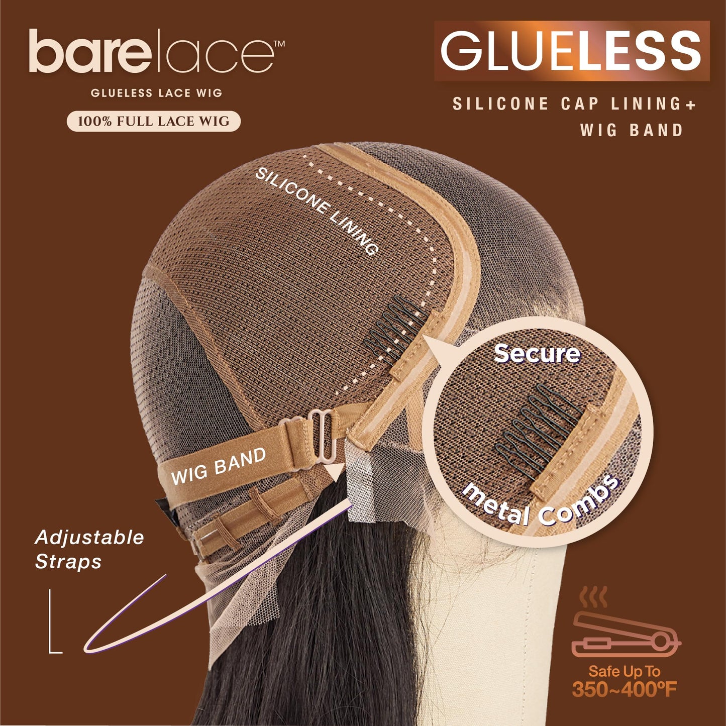Sensationnel Bare Lace Fulllace Wig - Unit 3 Human Hair Blend All Lacefrontal Glueless Synthetic 180 Degree Preplucked Hairline