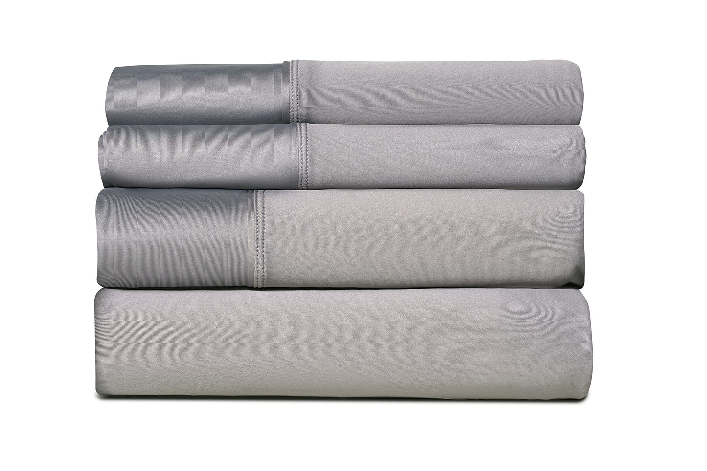 SHEEX Active Comfort Sheet Set, Comfortable Cooling Sheets with 1 Flat Sheet, 1 Fitted Sheet, and 2 Standard Pillowcases, Queen, Pewter