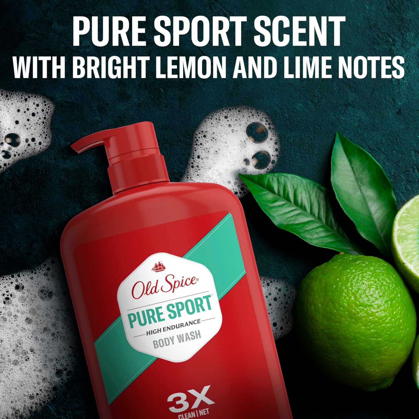 Old Spice Refreshing Body Wash for Men, High Endurance, 3X Defense, 24/7 Shower Fresh with Long Lasting Scent, Pure Sport Scent,