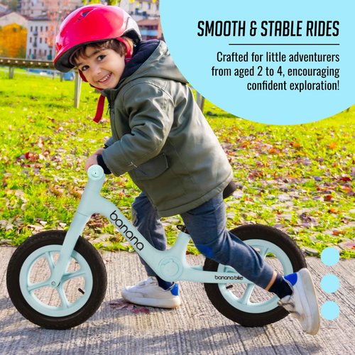 banana bike LT Balance Bike - Lightweight No Pedal Toddler Bike with Adjustable Handlebar and Seat - Bicycle for Kids Ages 2-5 - Design for Early Riding Skills Development - 20x35-Inch, Aqua Rider