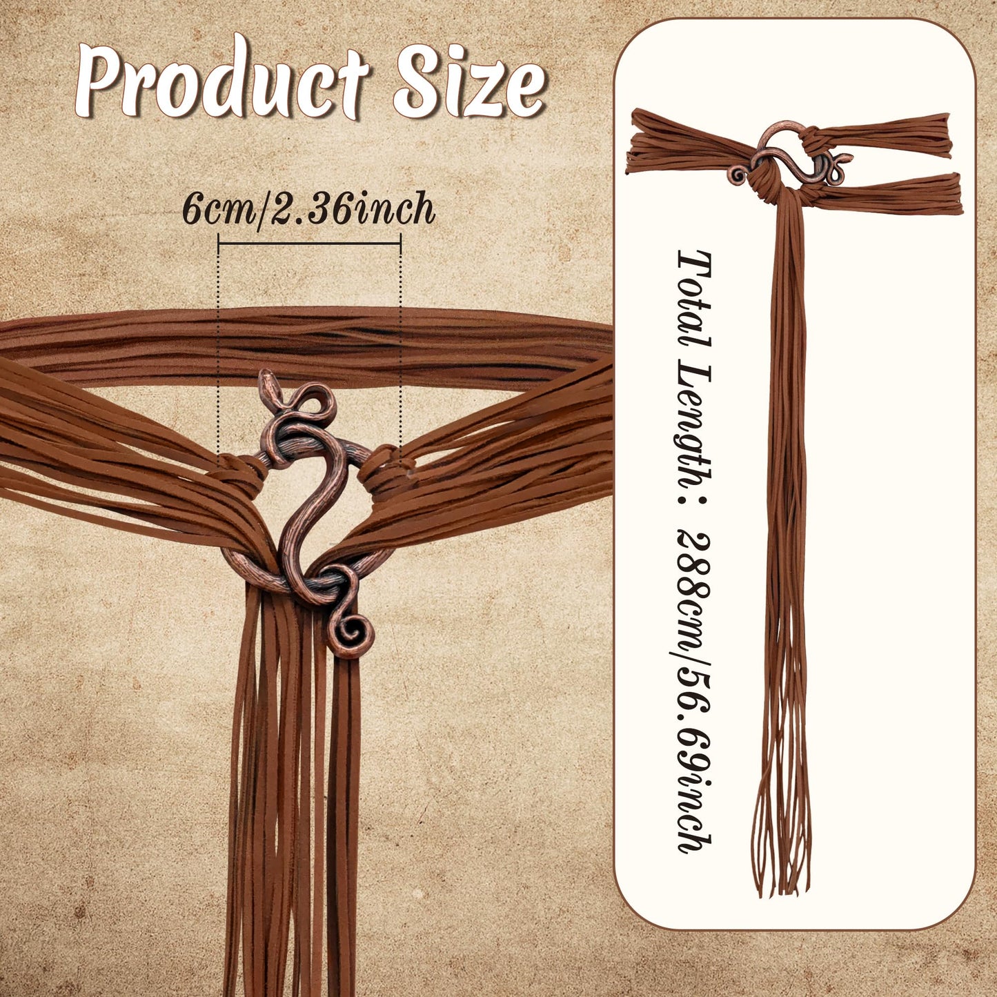 Horolam Viking Troll Rope Belt, Medieval Norse Witch Rope Belt for Women Pagan Shaman for Cosplay Dress Up