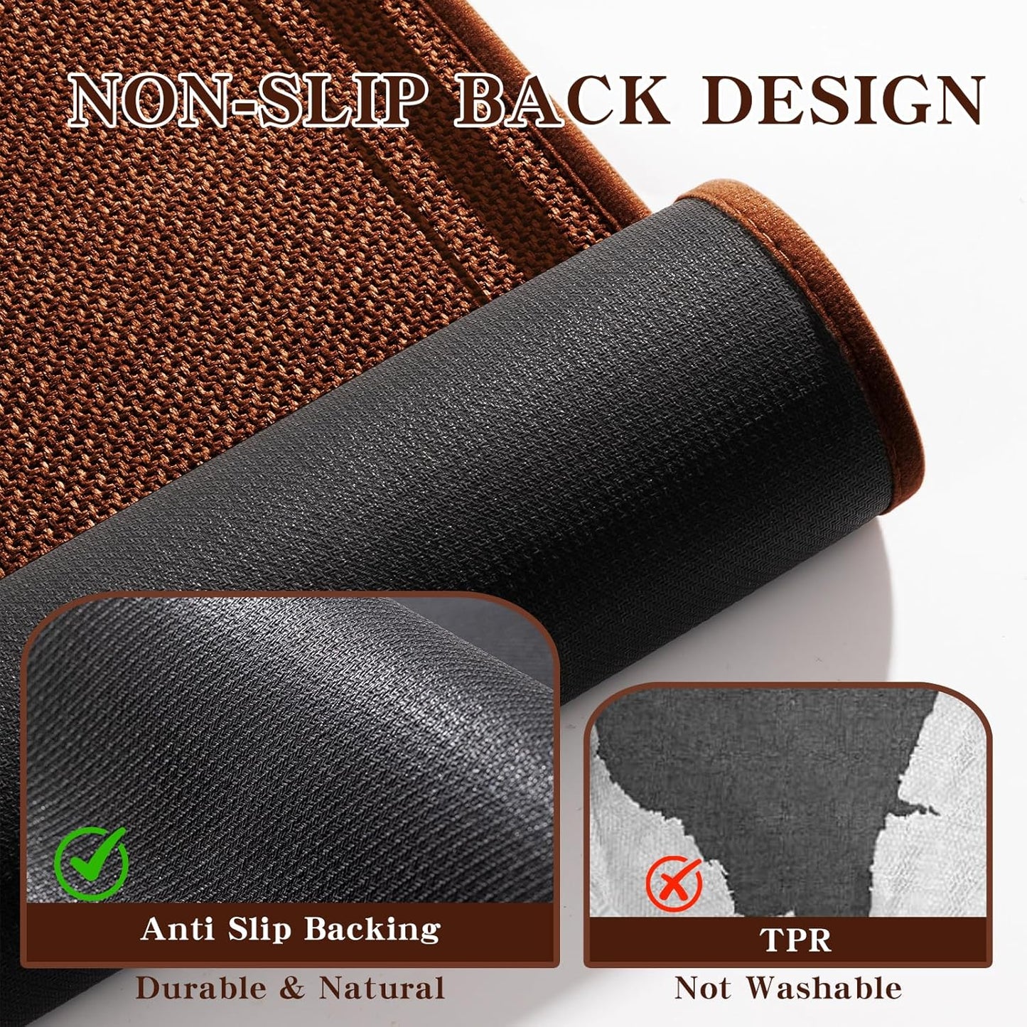 chakme Bathroom Rugs Mat 24x17, Ultra Thin Non Slip Bath Mat Small Quick Dry Absorbent Bath Mat for Bathroom Floor, (Rust, 24"x17")