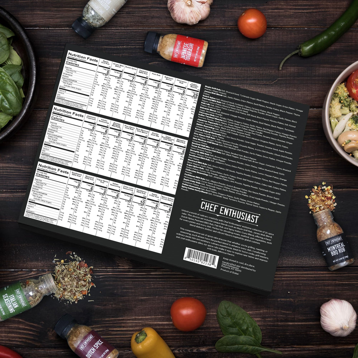 Grilling Spices & Seasoning Set - 24 Unique Gourmet BBQ Spice Rub Sampler (Kosher) - Gift Set for Birthday, Anniversary, Men, Dads, Husbands - By Chef Enthusiasts
