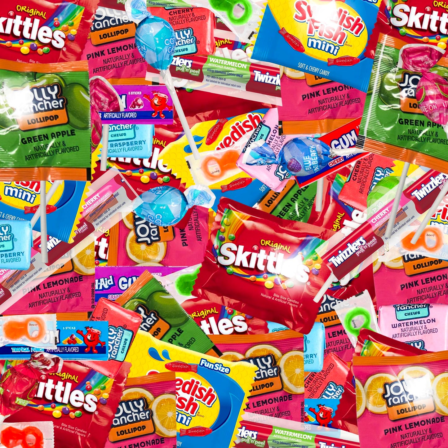 Bulk Candy Mix Variety Pack – 5lb Assortment of Individually Wrapped Chewy & Hard Sweets - Candy for Party Favors, Goodie Bags, Buffets, Office Snacks, Birthday Treats, and Gifting