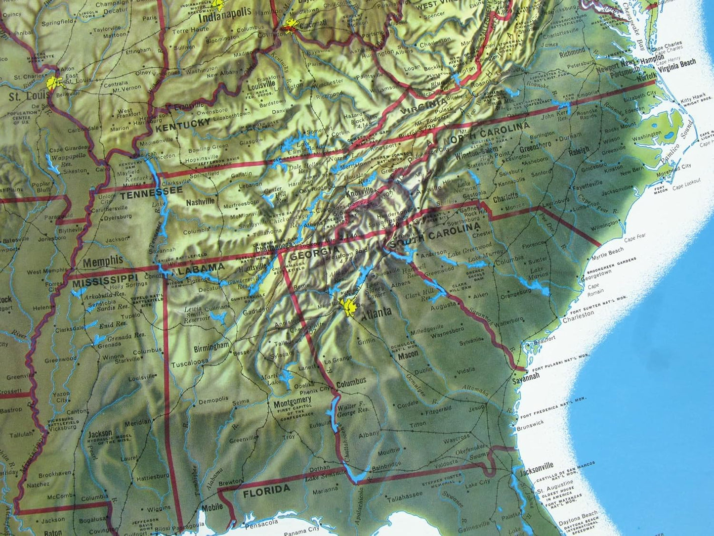 Hubbard Scientific 3D United States Map | A True Raised Relief Map - You Can Feel the Terrain | Vacuum-formed Molded | 34.5″ x 22″ | Detailed Topography