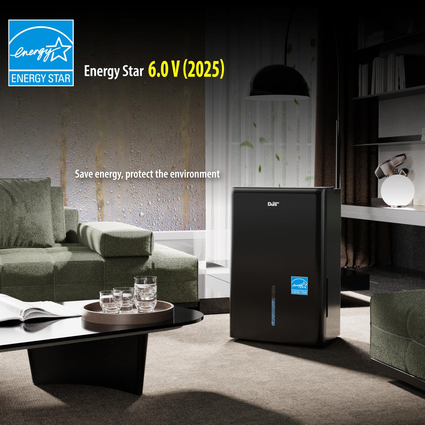 DuraComfort Dehumidifier for Basement Home with Pump,4500 Sq.ft 50 Pints (Black)