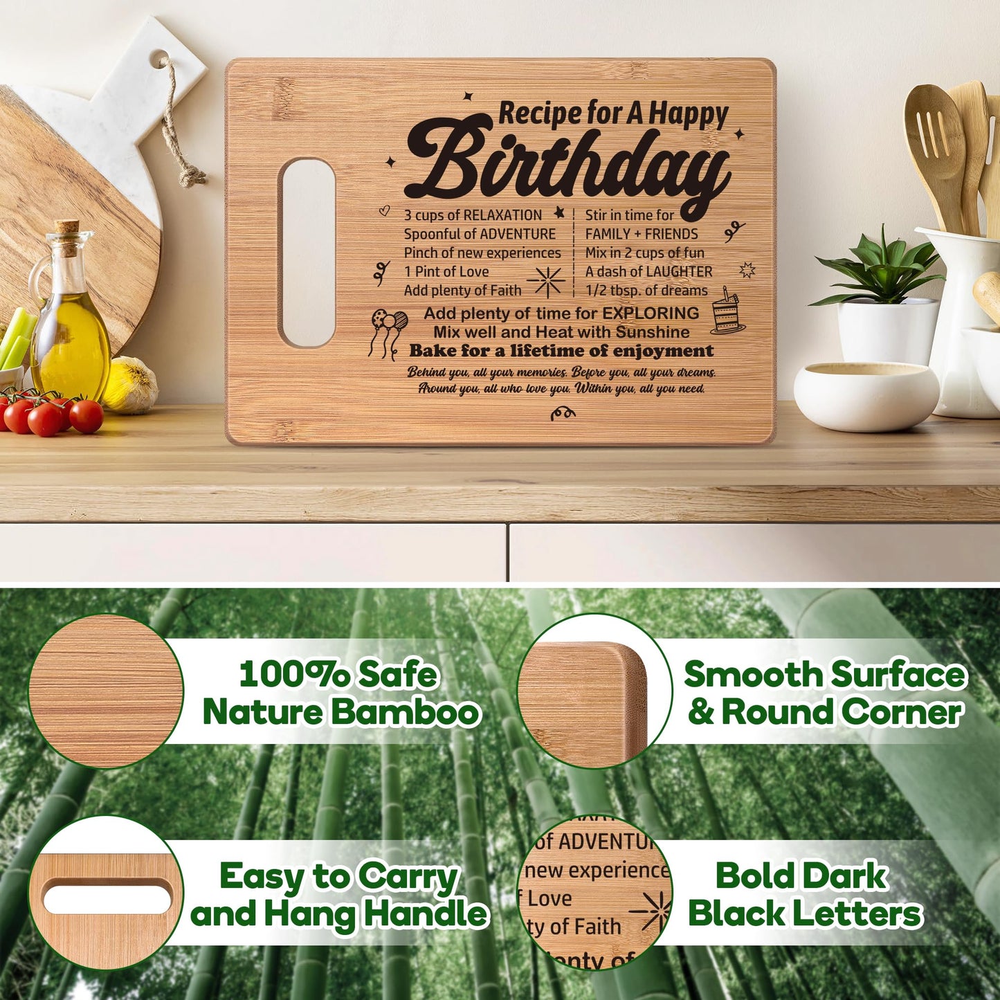 Birthday Gifts for Women Men,Best Friend Birthday Gifts for Her Him,Year Old Birthday Gifts for Women Friendship,Birthday Gift Ideas for Dad Mom Sister Girls,Happy Birthday Decorations Cutting Board
