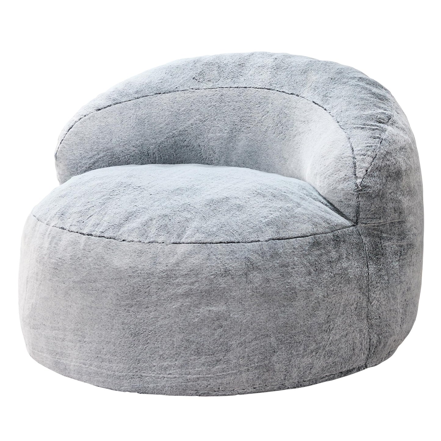 Hobestluk Bean Bag Chair Giant Bean Bag Chairs for Adults Big Bean Bag Chair with Memory Foam Filler Adults Large Beanbag with Faux Fur Cover for Bedroom (Plush Grey,Oversize)