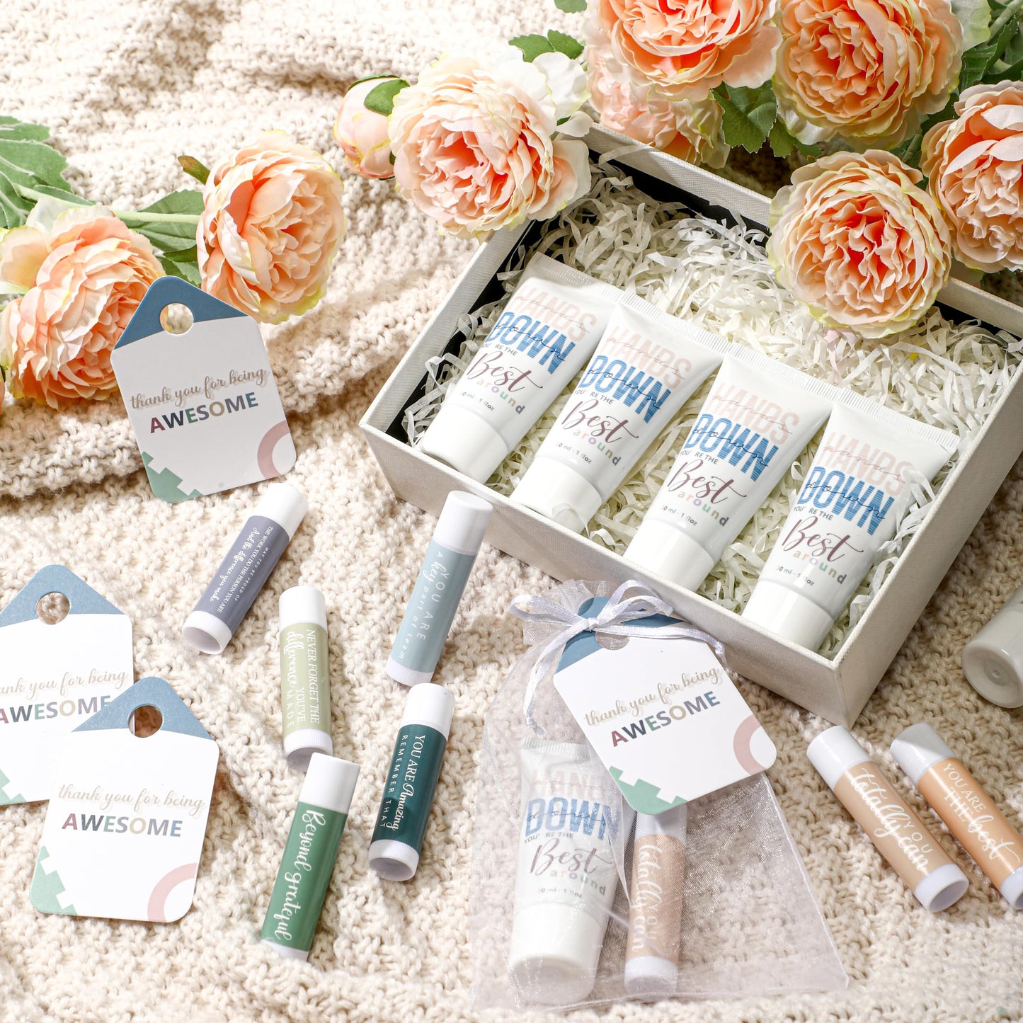 Heigble 20 Sets Back to School Teacher Appreciation Gifts Bulk Lip Balms and Hand Cream Employee Appreciation Inspirational Hand