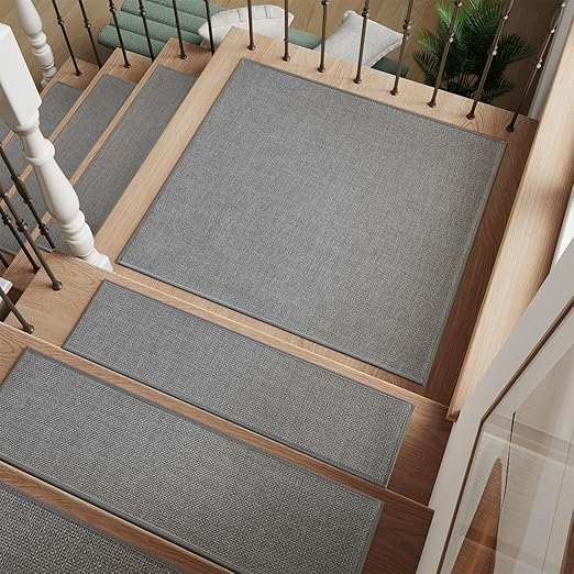 PADOOR Stair-Treads Non Slip 1PC, Stair Treads for Wooden Steps Rubber Backing Indoor, Carpet Stair Treads Residue Free, Stair Runner Durable Stair-Carpet Treads for Kids and Dogs 8"x30" Grey