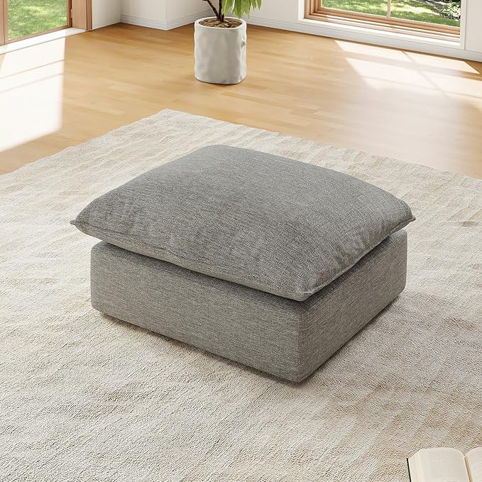 Forest aesthetics Cloud Modular Sectional,Ottoman Waterproof High Backrest Sectional Sofas,Down Filled Modular Couch with Removable Washable Cover for Living Room,Dark Gray