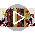 Cartoon Monster Birthday Party Decoration, 4 Pack Animation Themed Photo Booth Prop, Red Black Yellow Foil Fringe Curtains...