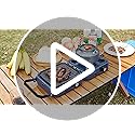 Upgraded WINKIZA 2 Burner Propane Camping Stove with Grill, Foldable Camp Stove with 16,000 BTU, Two Adjustable Burners wi...