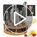 Silicone Pad Included Cocktail Shaker Set Bartender Kit,Mixology Bartender Kit 13-Piece with Bamboo Stand,Martini Shaker K...