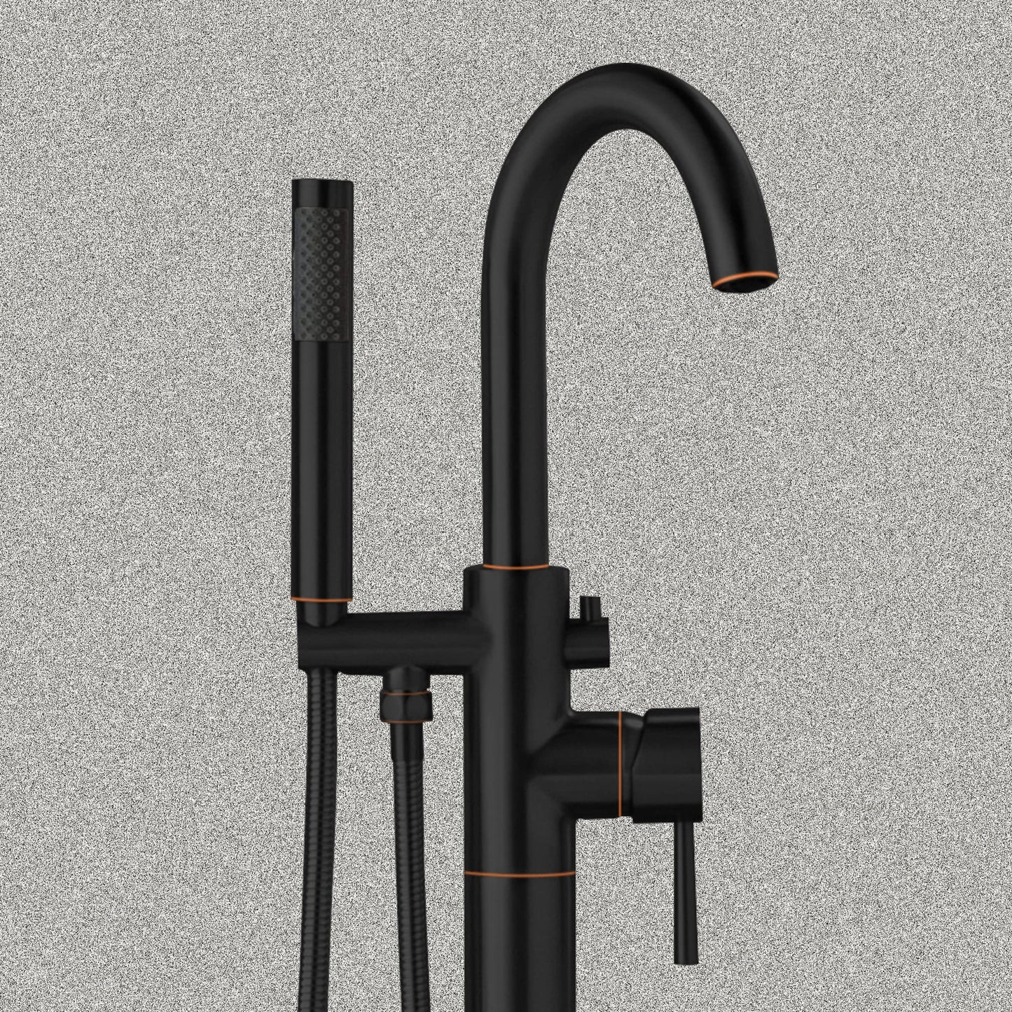 WOODBRIDGE F0027ORBRD WOODBRIDGEE High Flow Rate 8 GPM Freestanding Tub Filler Faucet with Hand Shower, Oil-Rubbed Bronze