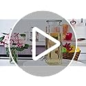Square Glass Drink Dispenser for Parties - Stainless Steel Spigot + Marker & Label - 100% Leakproof Beverage Dispenser - L...