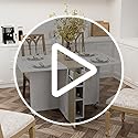 BHAODEAL Folding Dining Table with 6 Wheels, Drop Leaf Tables for Small Spaces, Foldable Dining Table with 2-Layer Storage...