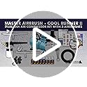 Master Airbrush Cool Runner II Air Brush Kit with Air Compressor Dual Fan, 3 Airbrushes, 6 Color Acrylic Paint Set, Hose, ...