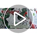 Ouddy Life 51 Pcs Christmas Snowflake Swirl Hanging Decorations, White Silver Snowflake Ornaments Decorations for Christma...