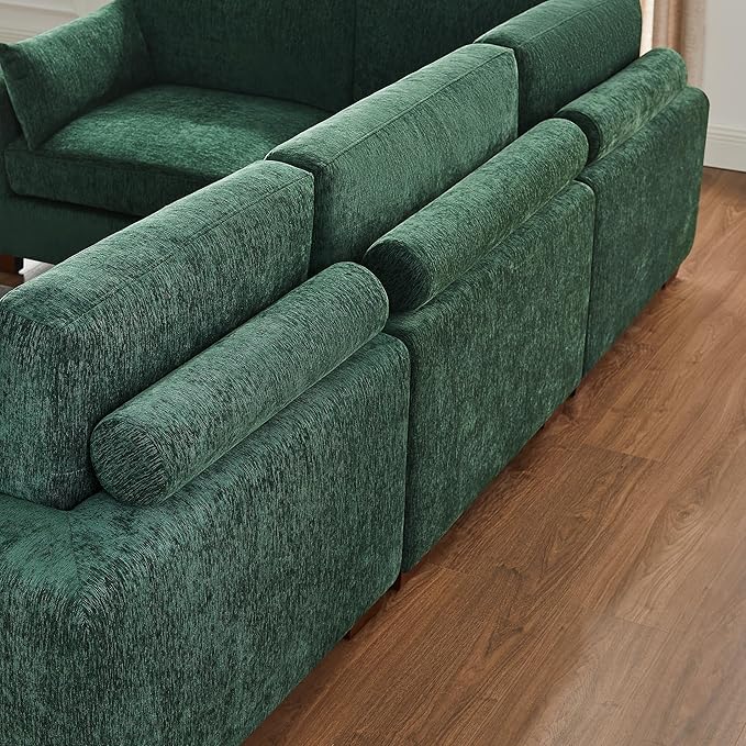VANOMi Large Modular Sectional Sofa, Oversized Couch with Ottoman, Cloud Couch Deep Seat Sofa with Thick Cushion, Convertible Sectional Couches for Living Room Office Apartment