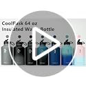 Half Gallon Water Bottle Insulated with Straw & 3 Lids, Coolflask 64 oz Water Jug Large Metal Stainless Steel Wide Mouth f...