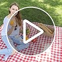 LRUUIDDE Oversize Picnic Beach Blanket, 80''x60'' Outdoor Waterproof Foldable, Sandproof Blankets Plaid Picnic Mat for Bea...