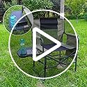 YOUGYM Wide Folding Director Chair with Table, Outdoor Camping Chair for Adults with Cup Holder Load 330 Lbs, Portable Lig...