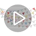 jijAcraft 39Ft Triangle Bunting Banner, 42Pcs Tea Floral Party Bunting Cotton Fabric Flags Pennant Garlands for Birthday P...