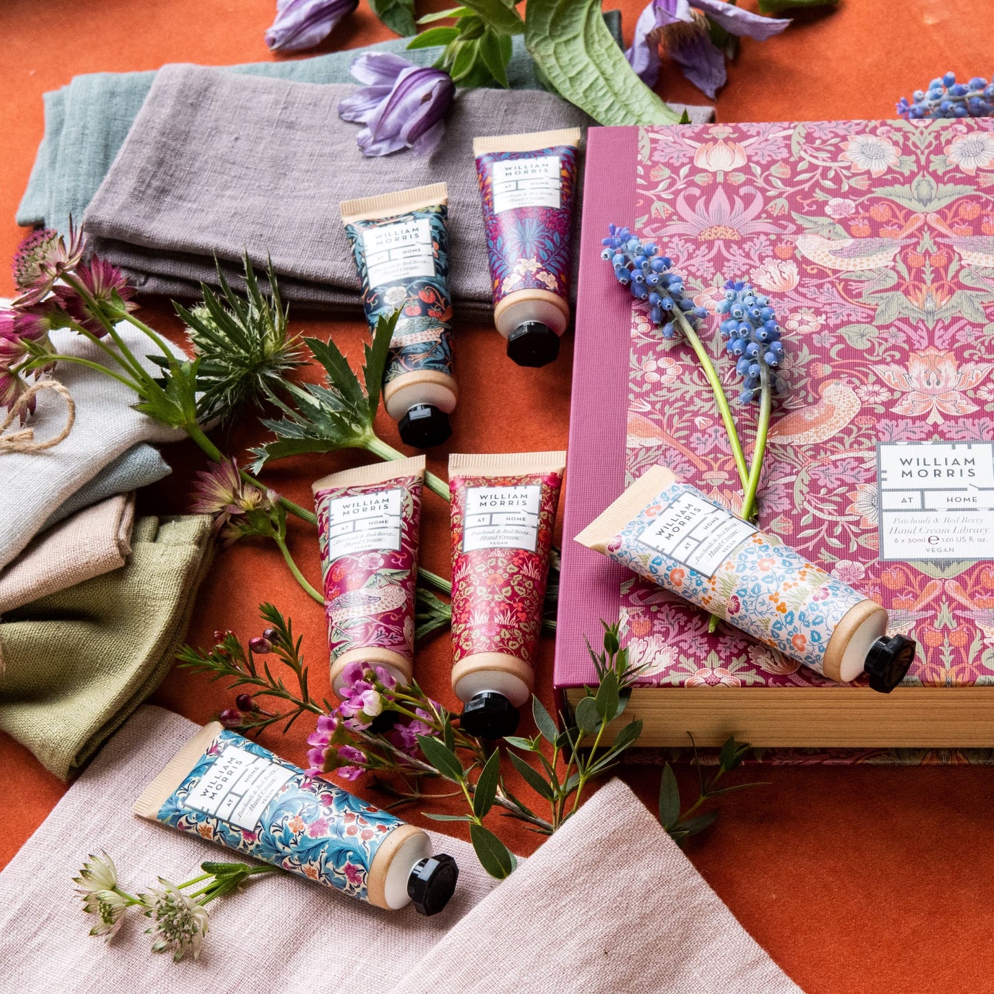 William Morris At Home Patchouli & Red Berry Hand Cream Gift Set Collection | Infused With Shea Butter & Essential Oils | Travel