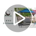 COBANA Grill Gazebo 8’x 5’ Outdoor Patio Backyard BBQ Grill Shelter Double Tiered Soft Canopy Top with Steel Frame and Bar...