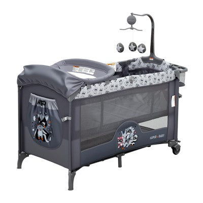 4-in-1 Baby Bassinet & Bedside Sleeper,Portable Crib with Zip Door, Changing Table, Storage & Toy Bar,Adjustable from Newborn to Toddler