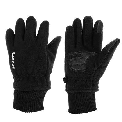 Unique Bargains Women's Full Finger Cycling Gloves for Climbing Motorcycling Cycling Double Polar Fleece One Size