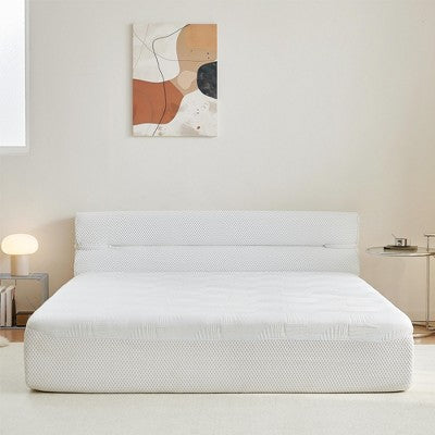 FONTOI 15 Inch Full / King / Queen Size Mattress Bed Frame All in One Pressure Relief Motion Isolation for Dorm Living Room Bedroom, White
