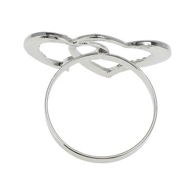 Unique Bargains Napkin Rings Faux Diamond Double Heart Stainless Steel 1 Pc