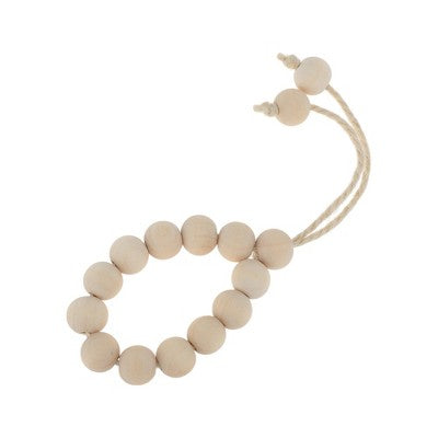 Unique Bargains Napkin Rings Wooden Bead Double Line Tassel Rope Wood Beige 1 Pc