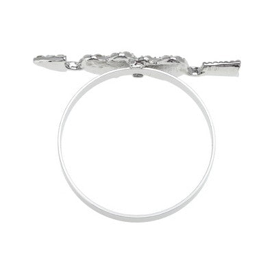 Unique Bargains Napkin Rings Double Heart Stainless Steel 1 Pc