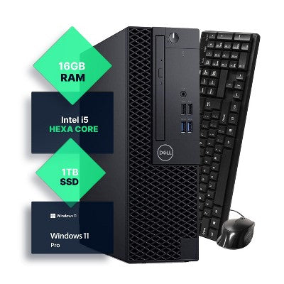 Dell Windows 11 Desktop Computer | Intel 8th Gen Hexa Core | Home or Office Optiplex PC | Keyboard & Mouse | Manufacturer Refurbished