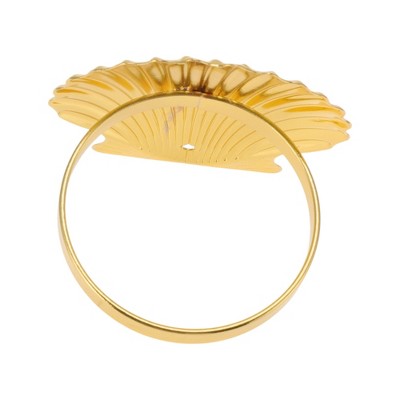 Unique Bargains Napkin Rings Shell-shaped Stainless Steel Gold Tone 1 Pc