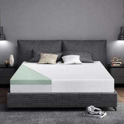 Vipbear Memory Foam Mattress 10 Inch-Queen with Tencel Cover, Premier Cooling Green Tea/Gel Bed Mattresses in a Box
