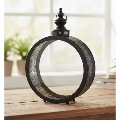 Black Metal and Glass Lantern, 22 Inch Decorative Accent for Home Decor by Melrose