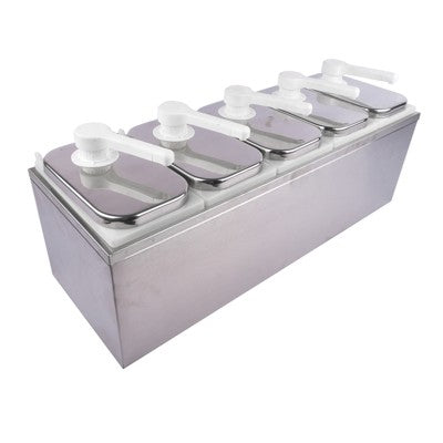 Slickblue Countertop Sauce Dispenser, Easy Pump with Rotating Nozzle, 2L to 10L Options, Stainless Steel, Silver