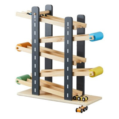 Wonder & Wise Fast Track Wooden Car Ramp: Includes 5 Pieces, Non-Powered Toy Vehicle Playset