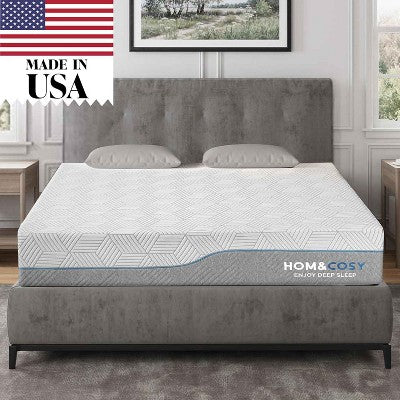 Vipbear Extra Firm Mattress with Ice Silk Cover | USA-Made Luxurious Cool Green Tea & Gel Memory Foam Mattress in a Box
