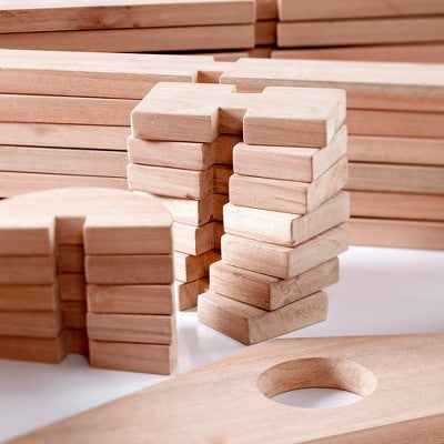 Guidecraft Notch Blocks - 89 pc. Set - Kids Building and Engeneering Toy