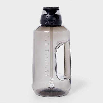 64oz Tritan Beverage Plastic Water Bottle Black - All In Motion™: BPA-Free Portable Drinkware