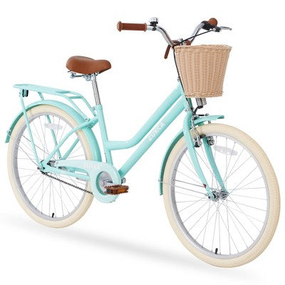 Sapphtopaz 24 Inch Girls Bike with Steel Frame for Kids 10+ Years Old, Children's Riding Bicycle with Stable Wheel