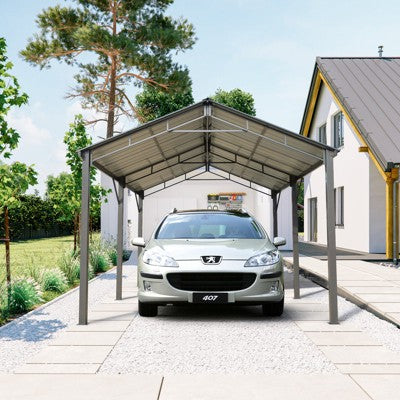 EROMMY Canopy, Garage with Galvanized Steel Roof
